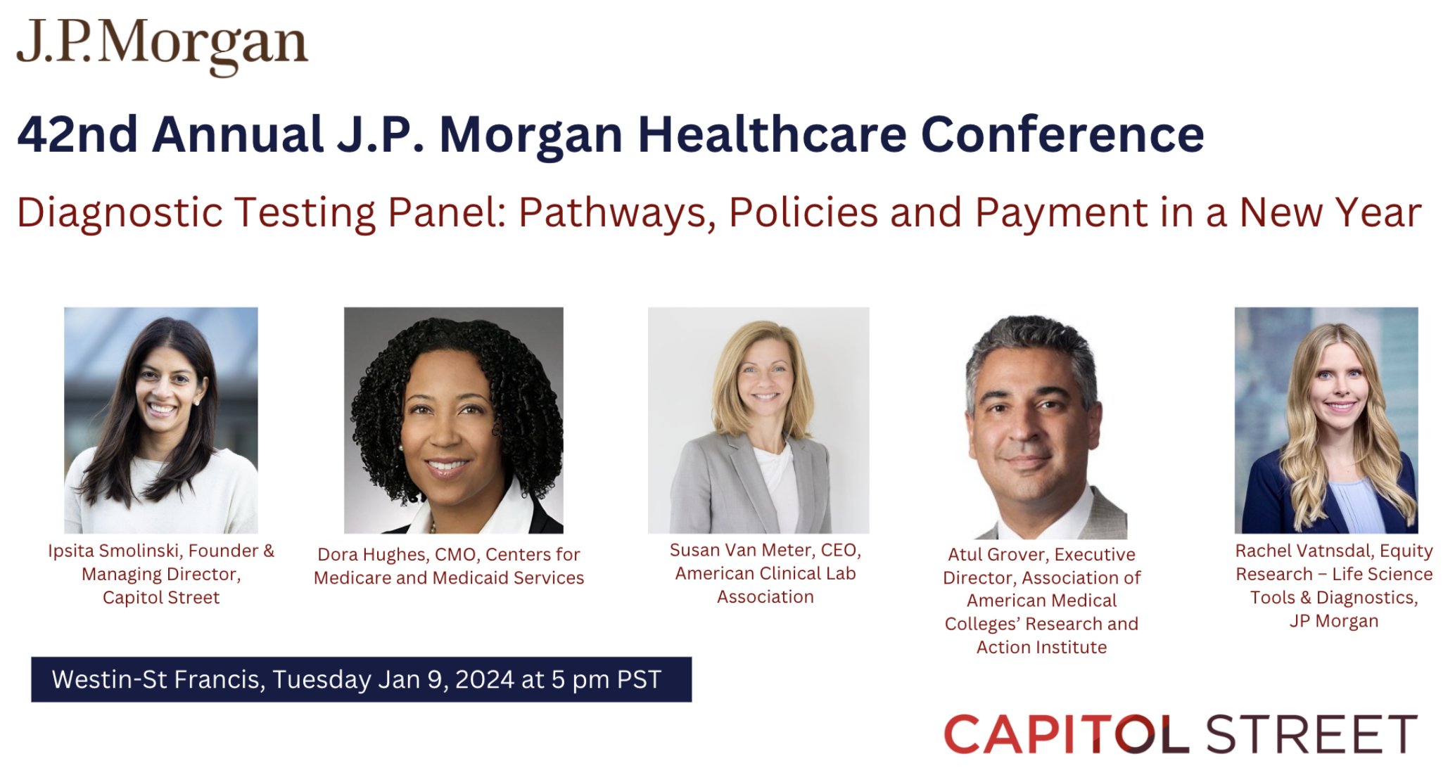 Atul Grover, MD, PhD, executive director of the AAMC Research and Action Institute, participated as an expert panelist at the 42nd annual JP Morgan Healthcare Conference. The panel is entitled, “Diagnostic Testing: Pathways, Policies and Payment in a New Year."