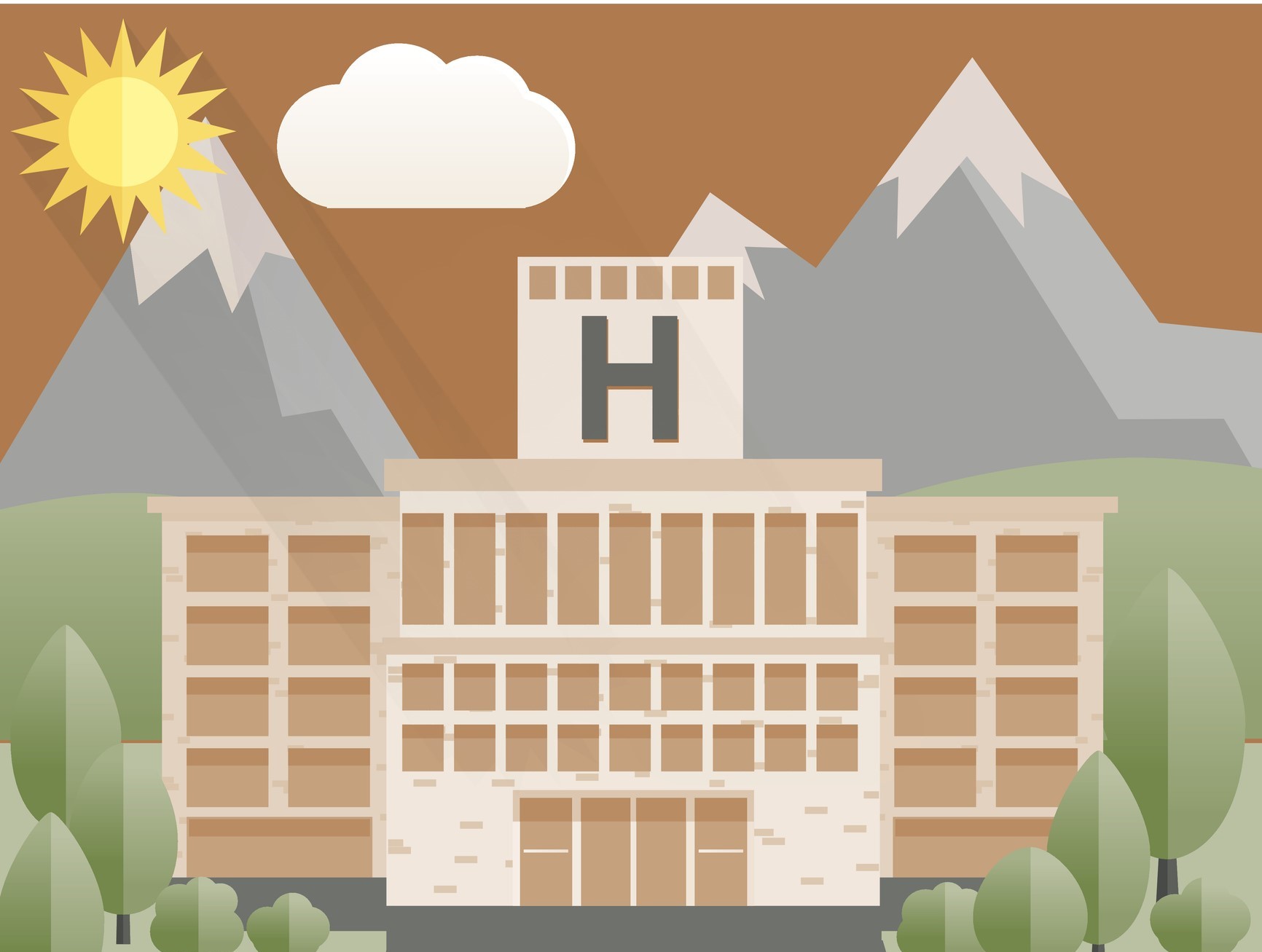 Image depicts a rural hospital